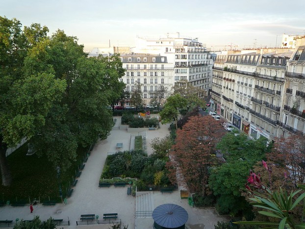 view of Montholon Square from 6, Pierre Sémard Street
