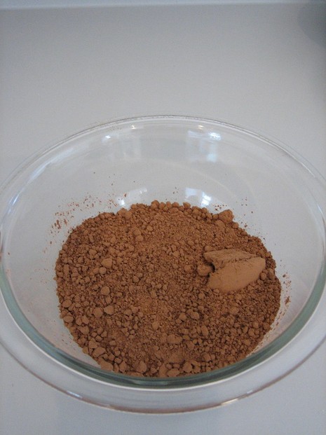 a bowl of cocoa powder