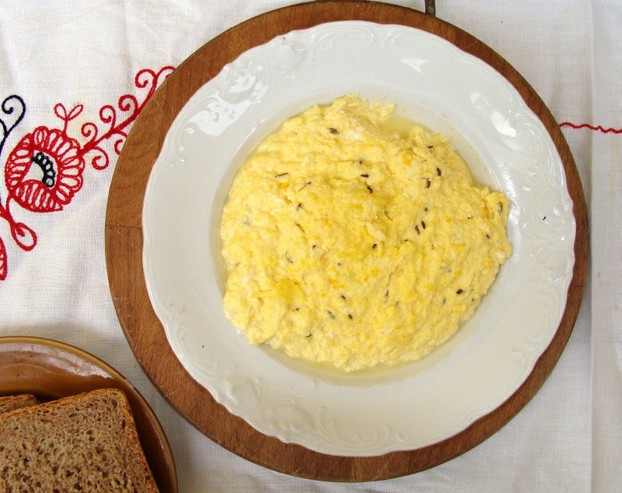 cooked cheese with caraway