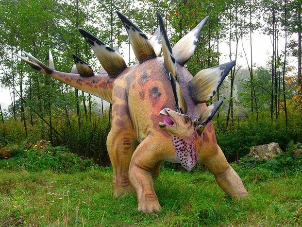Model of stegosaurus in Jurassic Park, Bałtów, central Poland