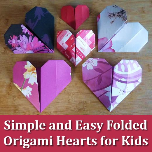 How kids (and adults) can make simple and easy origami hearts with instructions for just 11 steps to follow. Origami heart instructions kids can follow step by step.