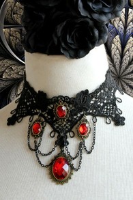 Vintage Lace Ruby Necklace