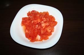 Dice the blanched tomatoes