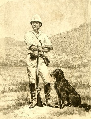 undated portrait of Carl Lumholtz "in Australian dress': frontispiece, Carl Lumholtz's Among Cannibals (1889)