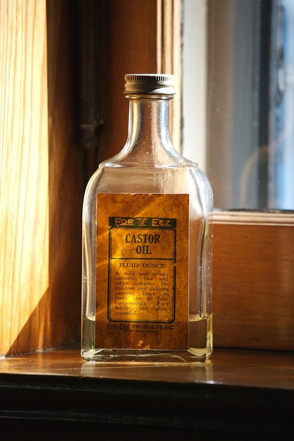 bottle of castor oil on window sill of bathroom in Keeper's house at Split Rock Lighthouse, northwestern Minnesota