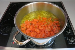 Add carrots. Boil 10 mins.