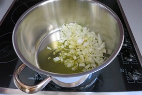 Sauté the onion in olive oil