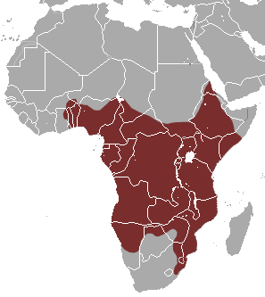 Distribution data from IUCN Red List