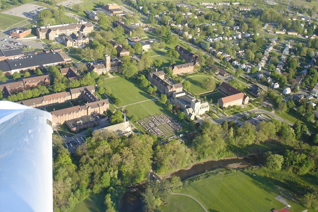 aerial view of Grove City, Pennsylvania