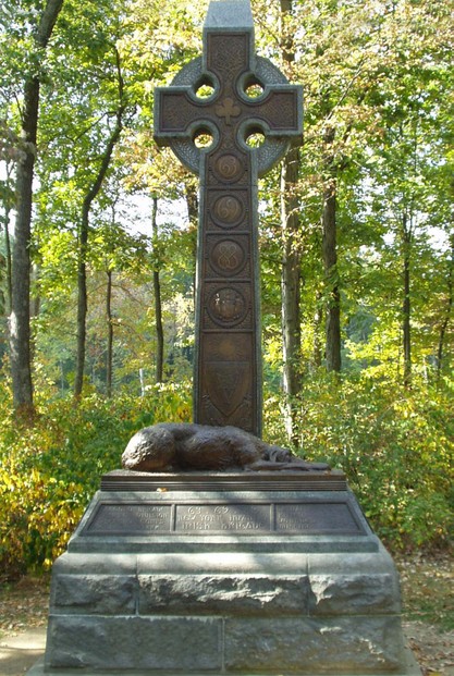 Irish Brigade Monument at Gettysburg's Rose Woods