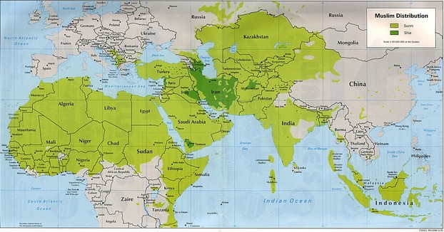 Distribution of Sunni and Shi'a Moslems