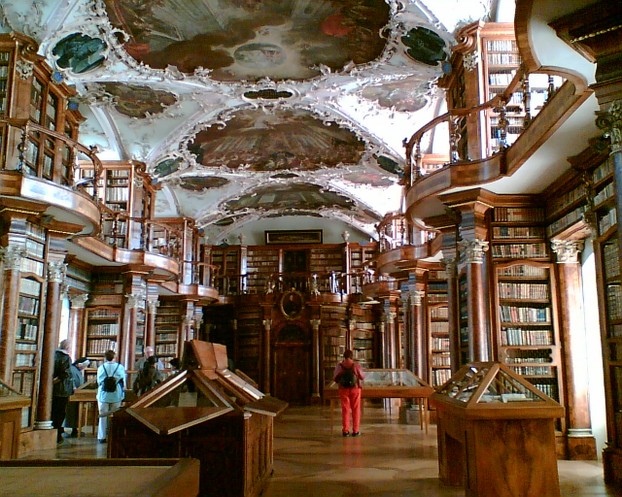 Austrian architect Peter Thumb (Dec. 18, 1681-March 4, 1766) built the Abbey Library in Rococo style 1758-1767