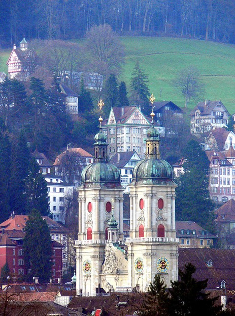skyline of old city sector of St. Gallen