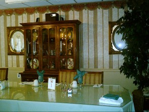 This is the dining room of the home that we chose for our Mother. The food presentation is just as lovely as the decor.