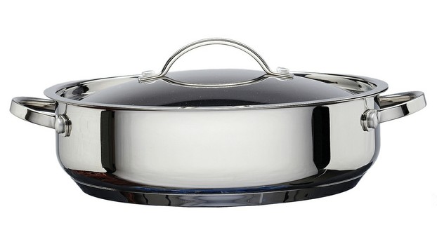 Hahn 28cm Non Stick Buffet Saute Pan; 18/10 polished stainless steel