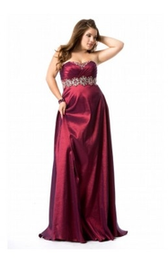 Image: Empire Strapless Red Plus Size Handfasting Dress