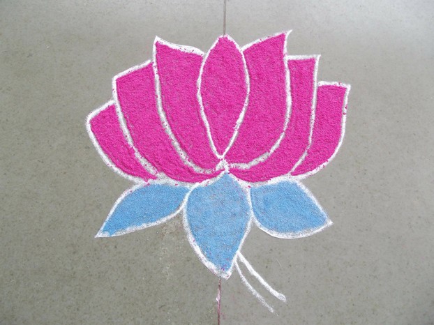 Rangoli Design Of Lotus Flower