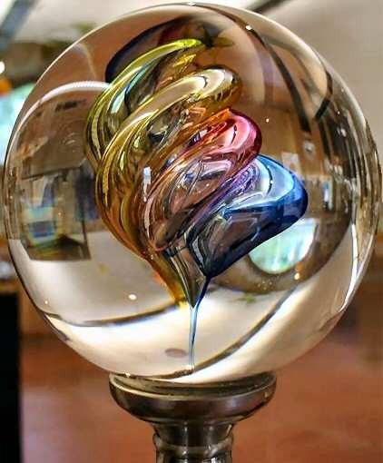 glass sphere made by Verrerie of Bréhat, Kerguéréva, Île-de-Bréhat, Bretagne, northwestern France