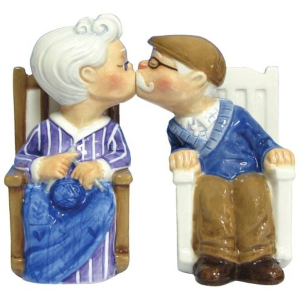 Kissing Couple in Rocking Chairs