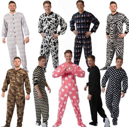 One-Piece Footed Pajamas for Men