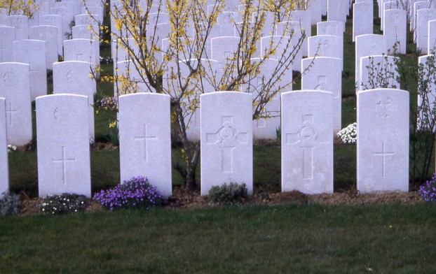 Upright White Marble Tombstones