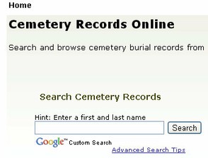 Interment Search Form