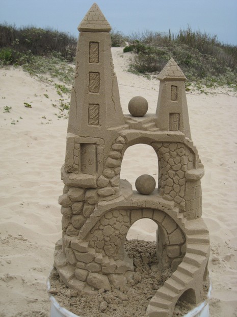 sandcastles created on South Padre Island, Texas by Andy Hancock of sandcastlelessons.com