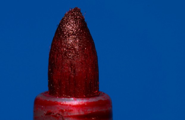 closeup of red felt marker pen
