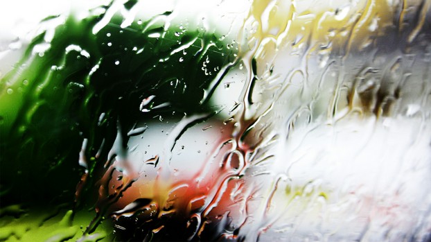 rain on car window, Sneyd, Stoke-on-Trent, West Midlands, England