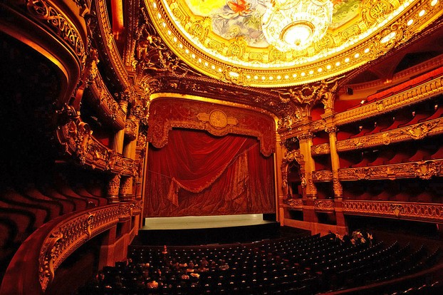 Opéra Garnier: auditorium with grand chandelier