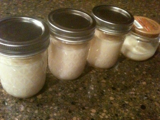 After cooling, the lard solidifies and is ready for use.