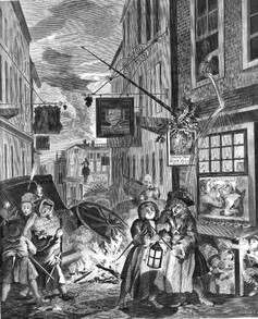 Hogarth - Night, showing the Cardigan Head Tavern