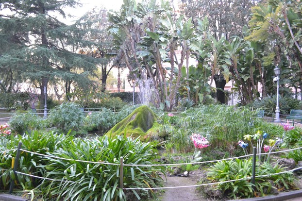 The public gardens of the Villa comunale di Salerno.