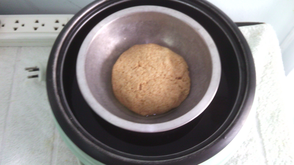 Dough and Metal Bowl in Cooker