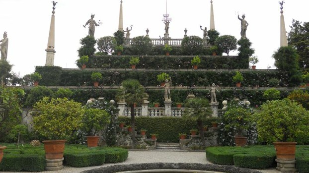 The gardens of Isola Bella on Lake Maggiore, Italy.