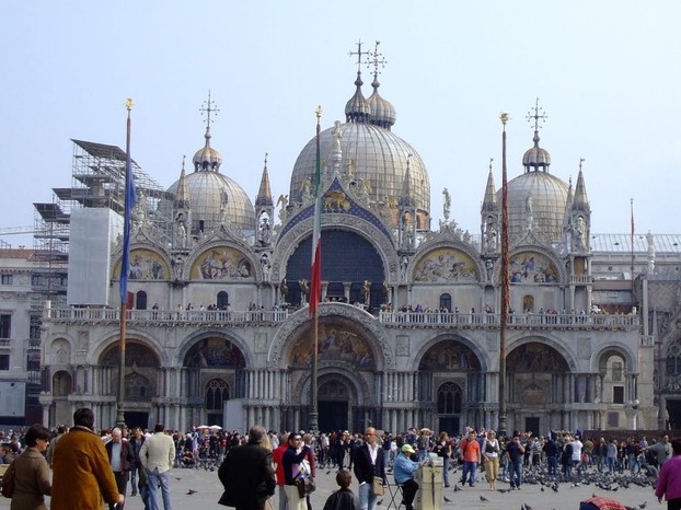 The beautiful Basilica of St. Mark in Venice.