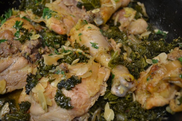 Chicken Thighs (and Legs) with Kale