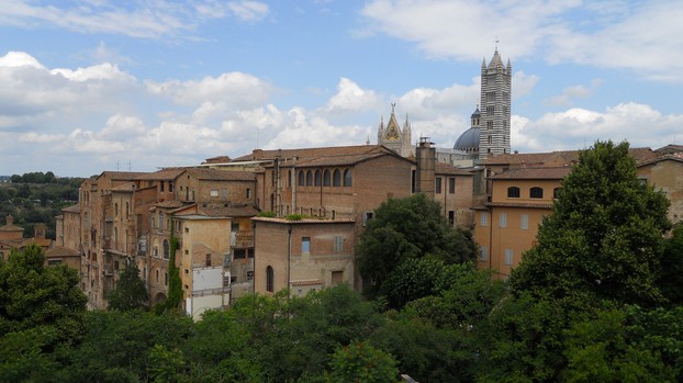 A view of Siena and the countryside.