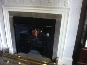 Fireplace in the dining room
