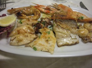 Mixed seafood grill
