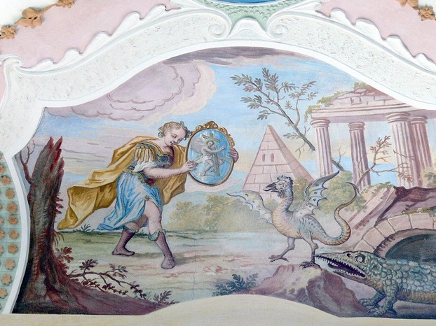 Allegory of the strength of faith ( 1741 ) by Johann Michael Zinck of Neresheim.