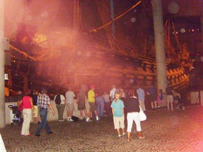 The Vasa dimly lit