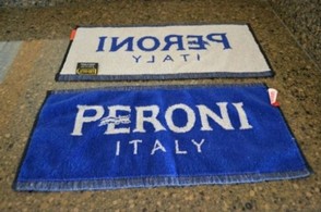 Peroni bar towels.