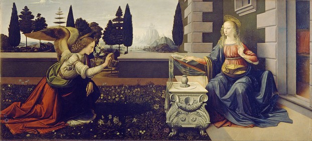 Annunciation, believed to be Leonardo's first complete work