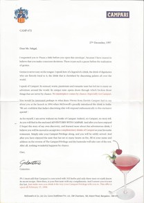 Campari Sales letter