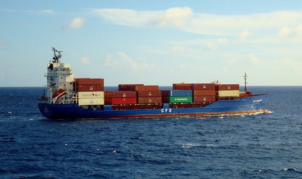 Container Ship out at Sea