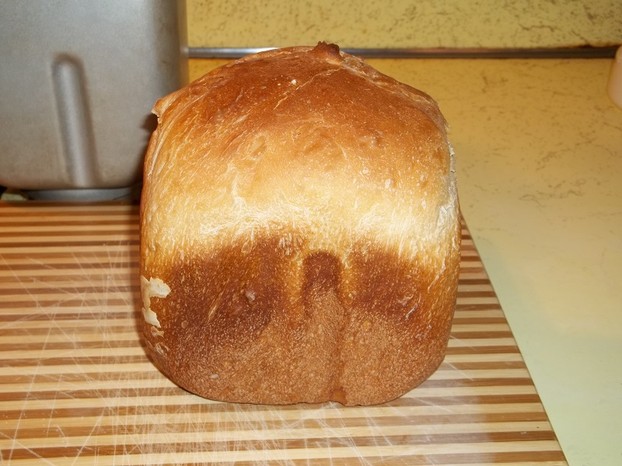 It's out on the bread board. Isn't this a cute loaf of bread?