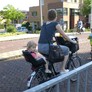 Mom and kids on bike