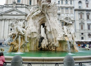 Bernini's famous statue in Piazza Navona