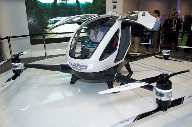 EHang 184 series is world's first electric autonomous aerial vehicle (AAV) capable of flying a passenger; Friday, January 8, 2016